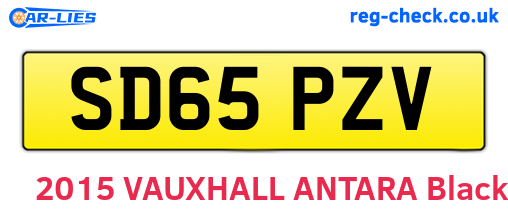 SD65PZV are the vehicle registration plates.