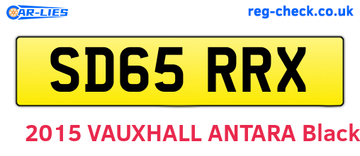 SD65RRX are the vehicle registration plates.