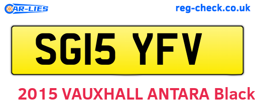 SG15YFV are the vehicle registration plates.