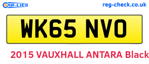 WK65NVO are the vehicle registration plates.