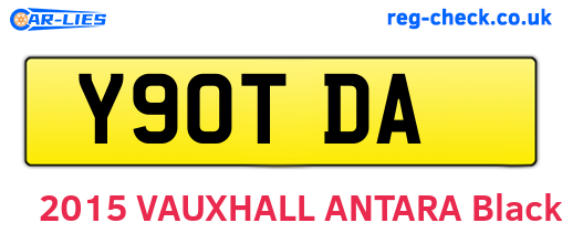 Y90TDA are the vehicle registration plates.