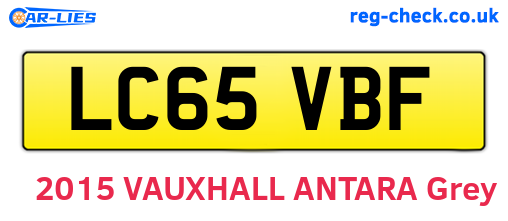 LC65VBF are the vehicle registration plates.