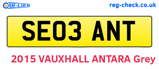 SE03ANT are the vehicle registration plates.