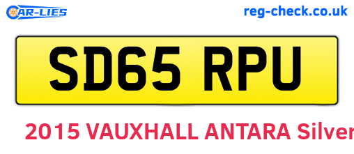 SD65RPU are the vehicle registration plates.