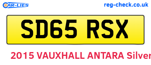 SD65RSX are the vehicle registration plates.