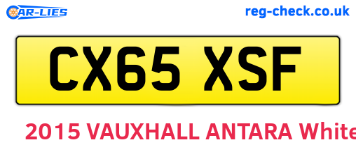 CX65XSF are the vehicle registration plates.