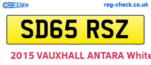 SD65RSZ are the vehicle registration plates.
