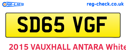 SD65VGF are the vehicle registration plates.