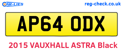 AP64ODX are the vehicle registration plates.