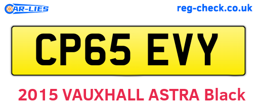 CP65EVY are the vehicle registration plates.