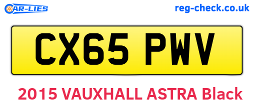 CX65PWV are the vehicle registration plates.