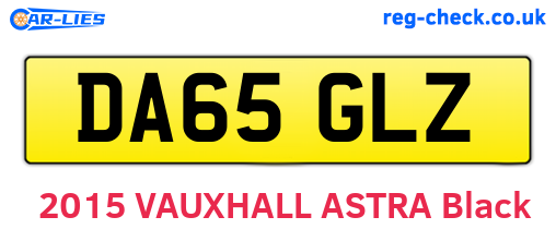 DA65GLZ are the vehicle registration plates.