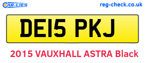 DE15PKJ are the vehicle registration plates.