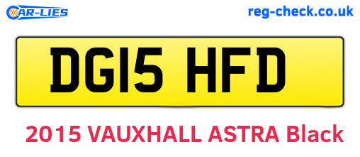 DG15HFD are the vehicle registration plates.