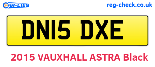 DN15DXE are the vehicle registration plates.