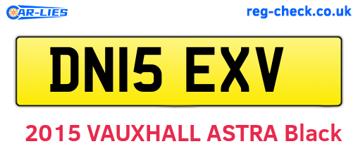 DN15EXV are the vehicle registration plates.
