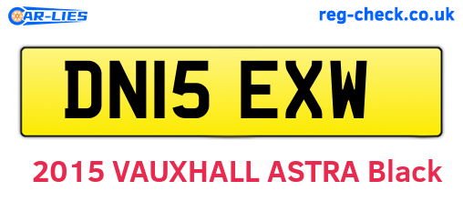 DN15EXW are the vehicle registration plates.
