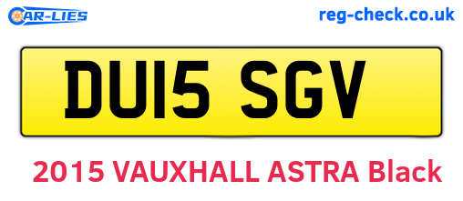 DU15SGV are the vehicle registration plates.