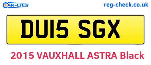 DU15SGX are the vehicle registration plates.