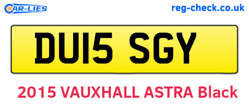 DU15SGY are the vehicle registration plates.