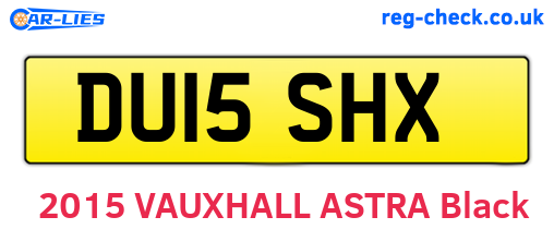 DU15SHX are the vehicle registration plates.