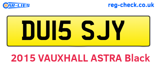 DU15SJY are the vehicle registration plates.