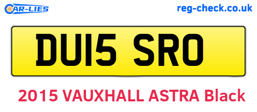 DU15SRO are the vehicle registration plates.