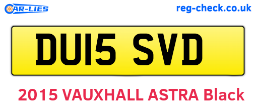DU15SVD are the vehicle registration plates.