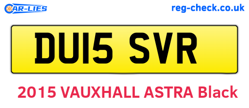DU15SVR are the vehicle registration plates.
