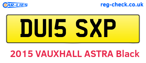 DU15SXP are the vehicle registration plates.