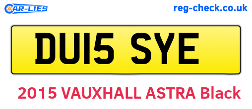 DU15SYE are the vehicle registration plates.