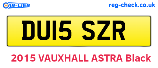 DU15SZR are the vehicle registration plates.