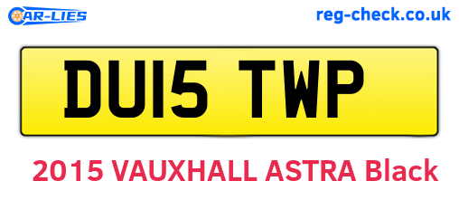 DU15TWP are the vehicle registration plates.