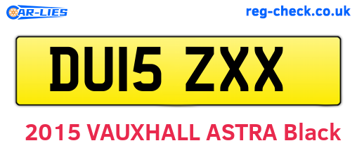 DU15ZXX are the vehicle registration plates.