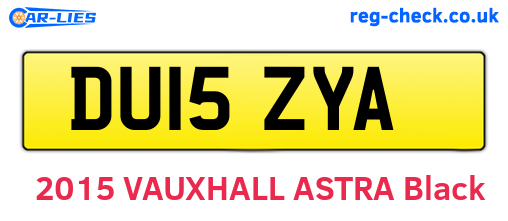 DU15ZYA are the vehicle registration plates.