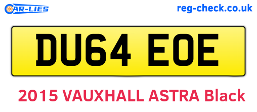 DU64EOE are the vehicle registration plates.