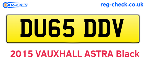 DU65DDV are the vehicle registration plates.