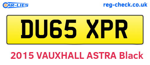 DU65XPR are the vehicle registration plates.