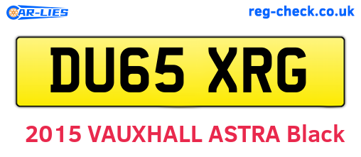 DU65XRG are the vehicle registration plates.