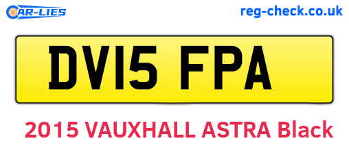 DV15FPA are the vehicle registration plates.