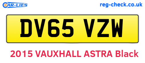 DV65VZW are the vehicle registration plates.