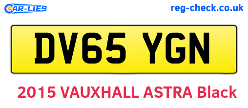 DV65YGN are the vehicle registration plates.