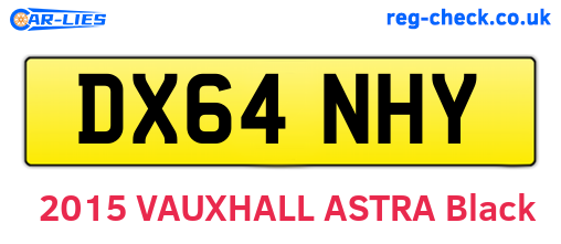 DX64NHY are the vehicle registration plates.