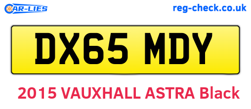 DX65MDY are the vehicle registration plates.