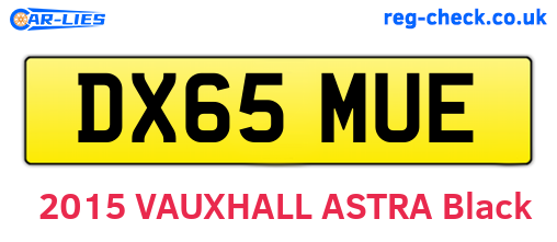 DX65MUE are the vehicle registration plates.