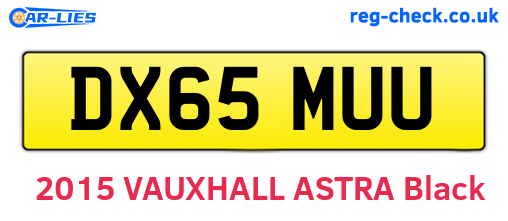 DX65MUU are the vehicle registration plates.