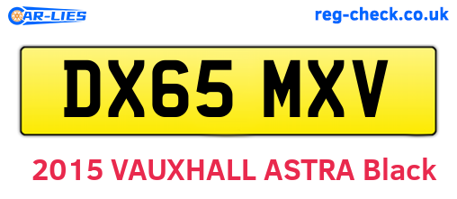 DX65MXV are the vehicle registration plates.