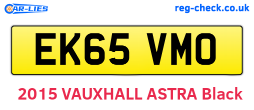 EK65VMO are the vehicle registration plates.