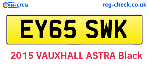 EY65SWK are the vehicle registration plates.