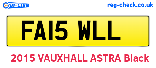 FA15WLL are the vehicle registration plates.